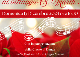 Volantino Concerto di Natale Fotografico Elegante Classico Rosso